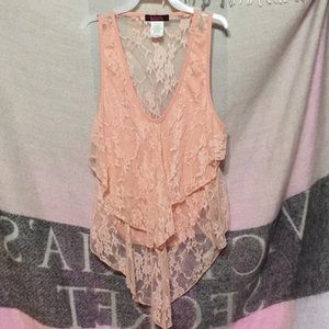 Peach tank top with ripples